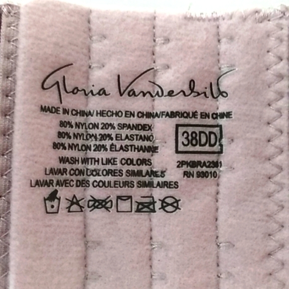 GLORIA VANDERBILT PURPLE FLORAL GENTLE LIFT FULL COVERAGE BRA SIZE 38DD NWT - Picture 8 of 8